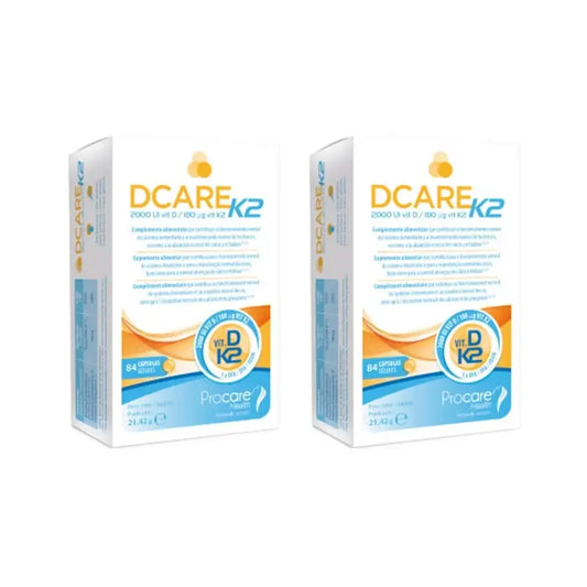 Dcare K2 2000 UI Vitamine D3, 2X84 Gélules