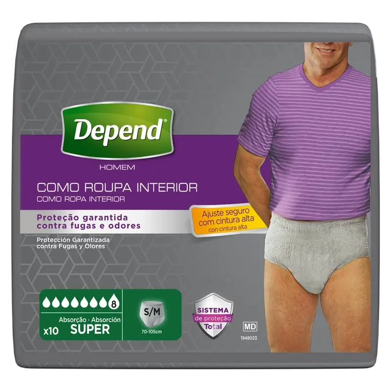 Depend Super S/M Couche Homme Adulte, 10 pcs.