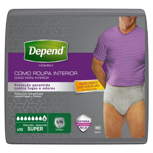 Depend Super S/M Couche Homme Adulte, 10 pcs.