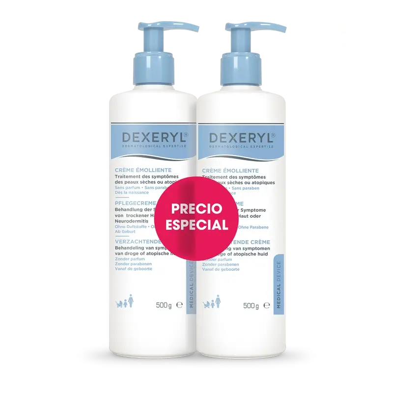 Dexeryl Kit Duo Crème émolliente, 2 x 500 gr