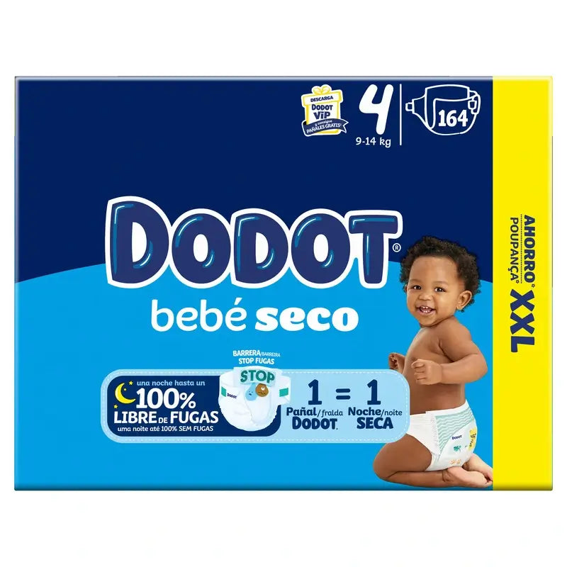 Dodot Baby Dry Taille 4, 164 couches