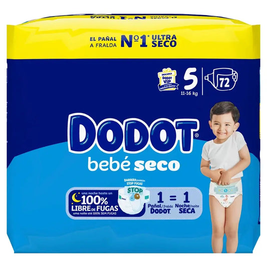 Dodot Baby Dry Taille 5 (11-16 Kg), 72 couches