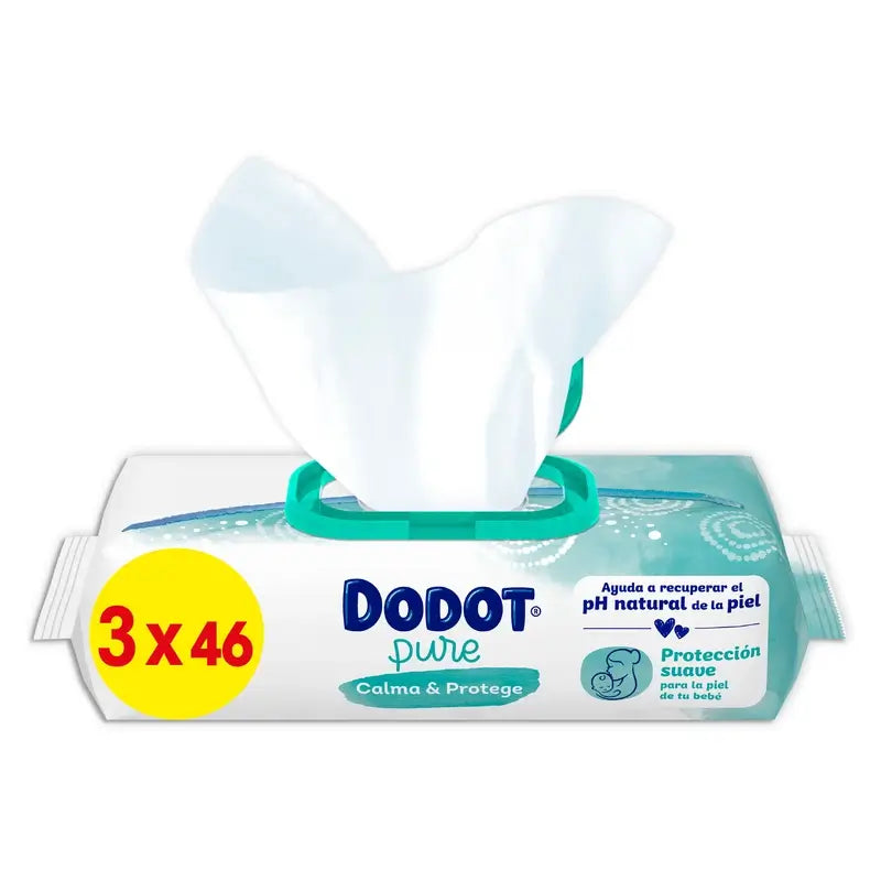 Dodot Pure Soothe & Protect Baby Wipes, 6 X 46 pièces
