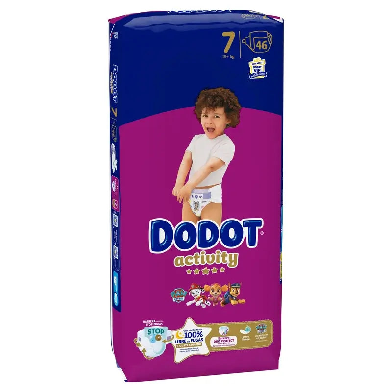 Dodot Activity Taille 7, 15kg+, 46 couches