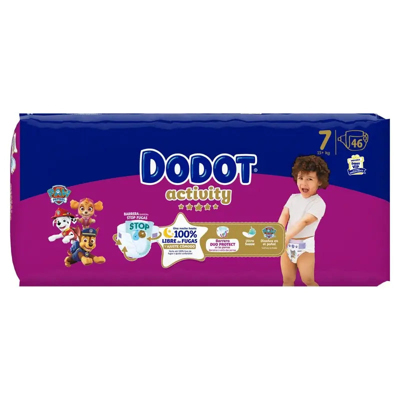 Dodot Activity Taille 7, 15kg+, 46 couches