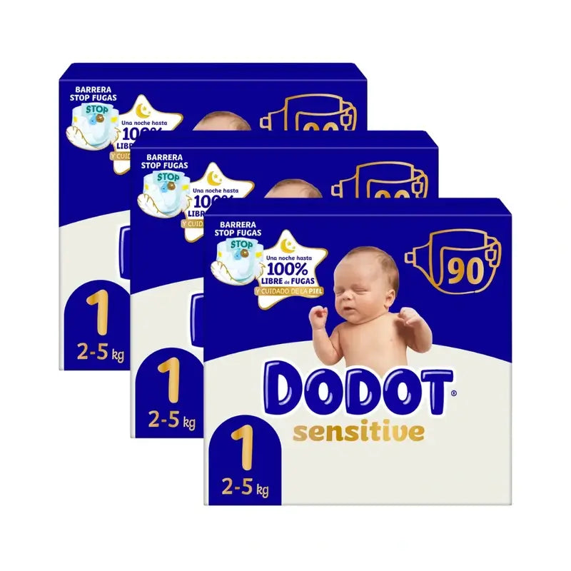 Dodot Sensitive Jumbo Sensitive Nappy Pack Size 1 , 3X90 Units