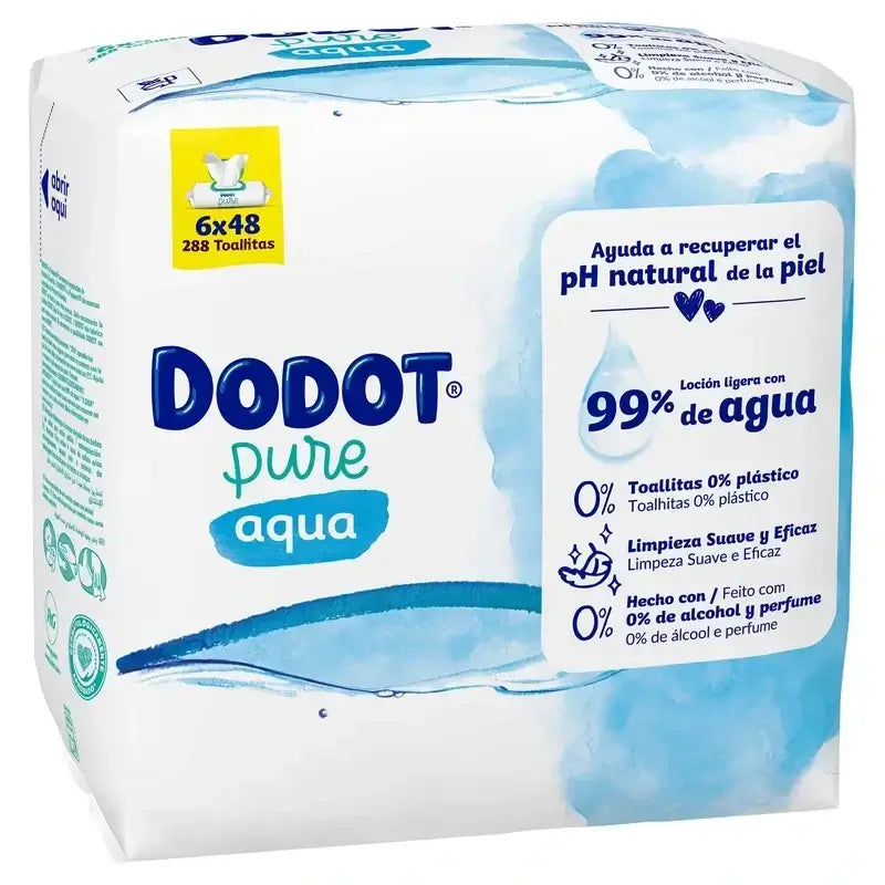 Dodot Sensitive Nappy Sensitive Jumbo Pack Size 1, 2x90 unités + Aqua Plastic Free Wipes Box 6X48 (288 unités)