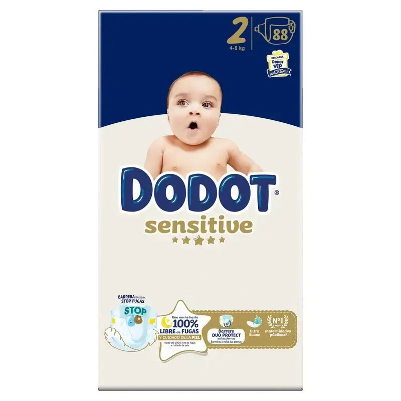 Dodot Sensitive Jumbo Sensitive Nappy Pack Size 2 , 3X88 Units