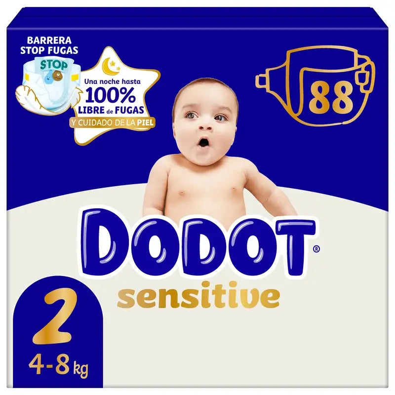 Dodot Sensitive Taille 2, 4kg-8kg, 88 couches