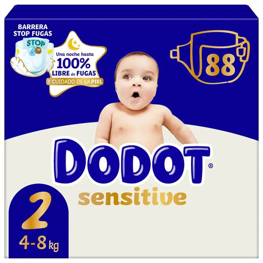 Dodot Sensitive Taille 2, 4kg-8kg, 88 couches