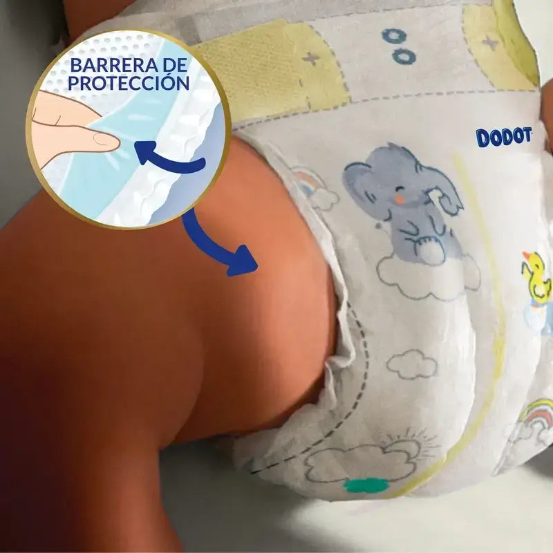 Dodot Sensitive Extra Jumbo Nappy Size 3+, Pack 2 x 56 couches