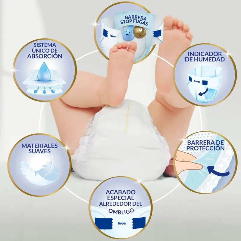 Dodot Sensitive Taille 1 (2-5 Kg), 58 couches