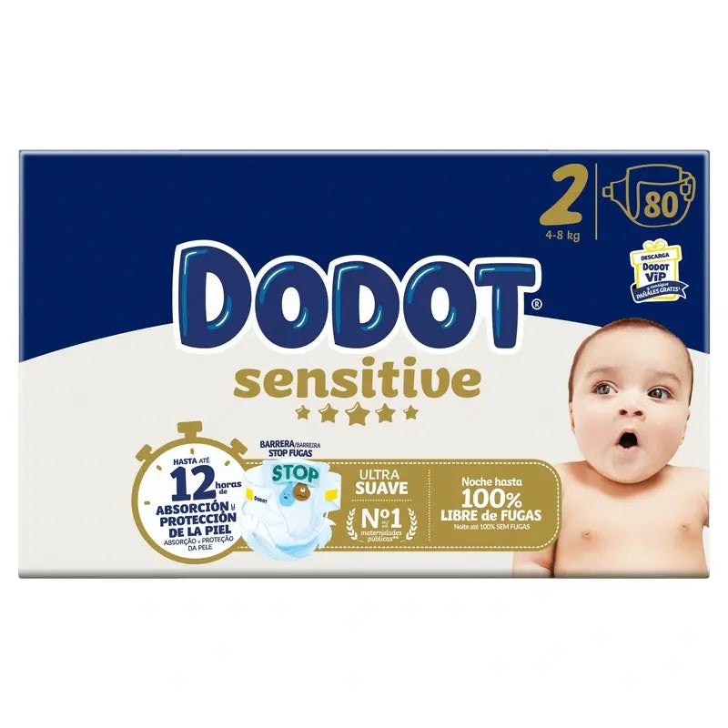 Dodot Sensitive Box Taille 2, 80 couches