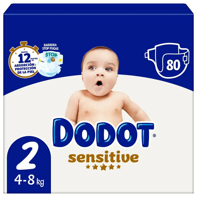 Dodot Sensitive Box Taille 2, 80 couches