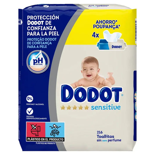 Dodot Sensitive Wipes Box 4x54 (216 pcs.)