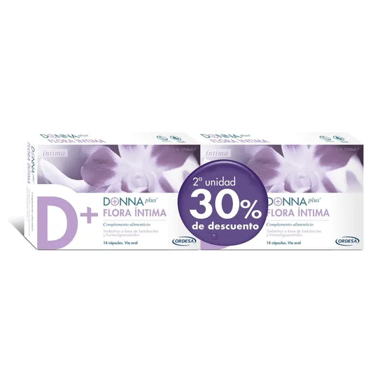 Donnaplus Gamme Intime Donna+ Intimate Flora Duplo 2ème unité 30% de réduction, 2x14 gélules