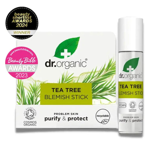 Dr. Organic Stick à l'arbre à thé pour boutons et imperfections Peau acnéique ou grasse, 8 g
