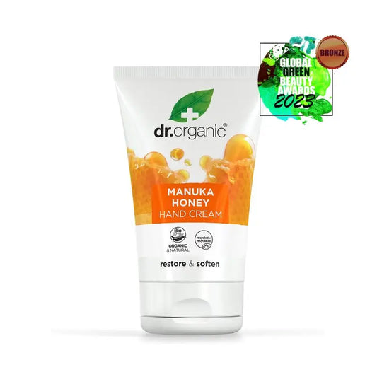 Crème pour les mains et les ongles au miel de Manuka Dr. Organic Peau sèche et sensible, 125 ml