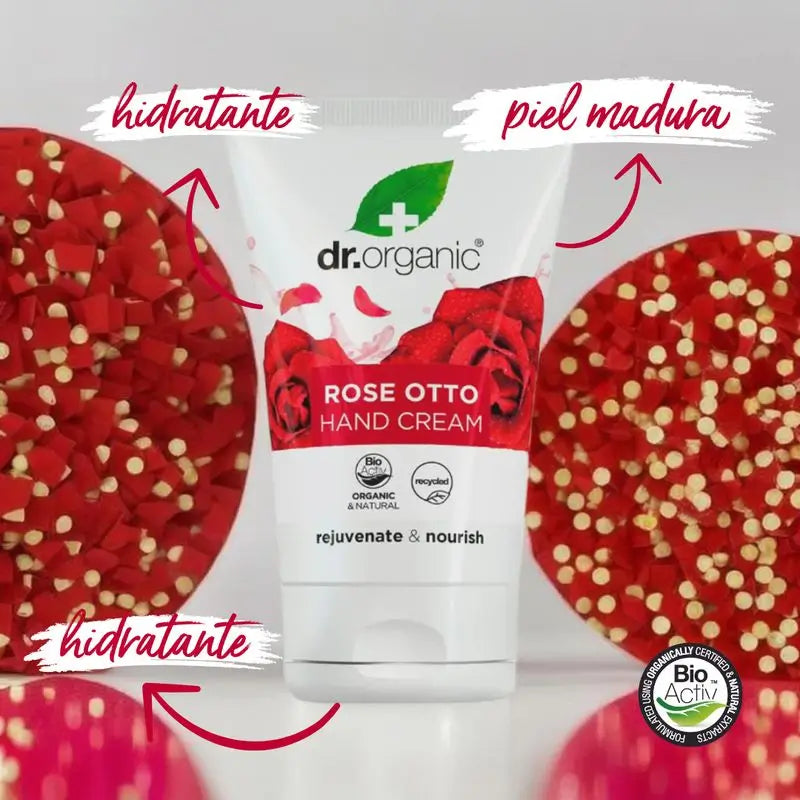 Dr. Organic Rosa Damascena Mature Skin Hand & Nail Cream, 125 ml