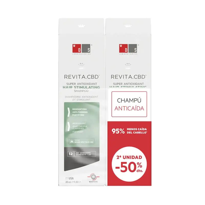 Ds Laboratories Revita Cbd Anti-Hair Loss Stimulating Shampoo With Cbd Pack , 2 x 205 ml