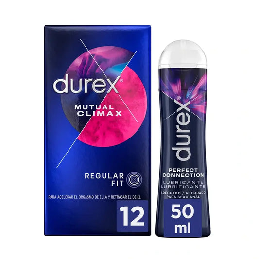 Durex Pack Mutual Climax Préservatifs 12 pcs + Lubrifiant Perfect Connection 50 ml