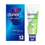 Durex Pack 12 Préservatifs Naturels + Lubrifiant Naturel 100 ml