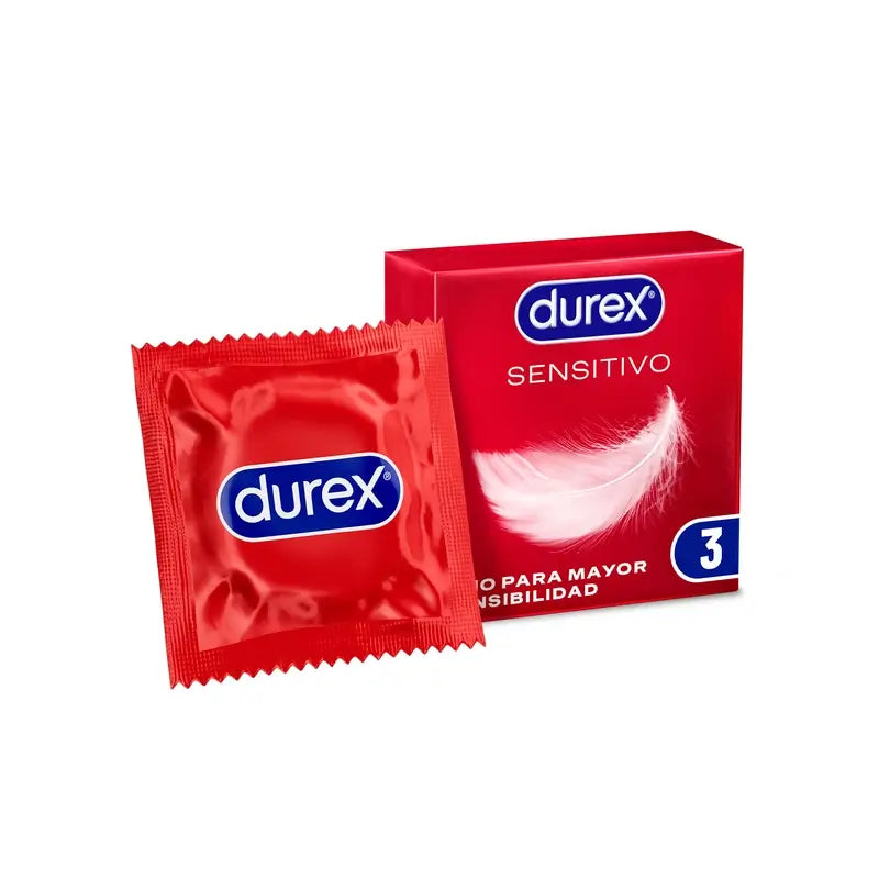 Durex Préservatifs Sensitive Soft, fins pour la sensibilité, 3 Préservatifs
