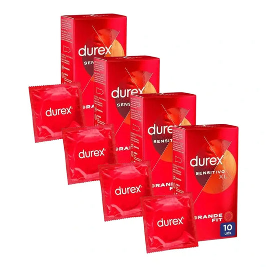 Durex Soft Sensitive Préservatifs pour une sensibilité accrue Taille Xl 10 Paquet de 4