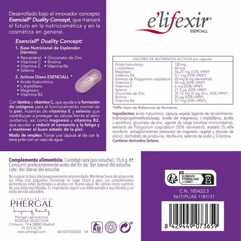 Elifexir Essential Night Beauty Cocktail Acide Hyaluronique 30Caps