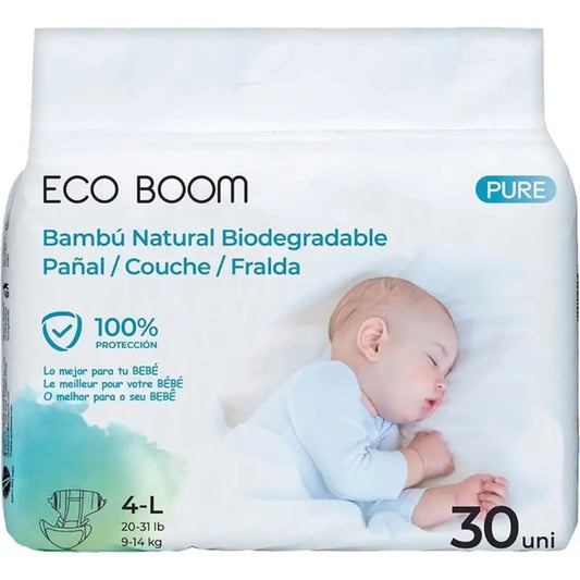 Couche en bambou Eco Boom Pure L 4, 30 unités