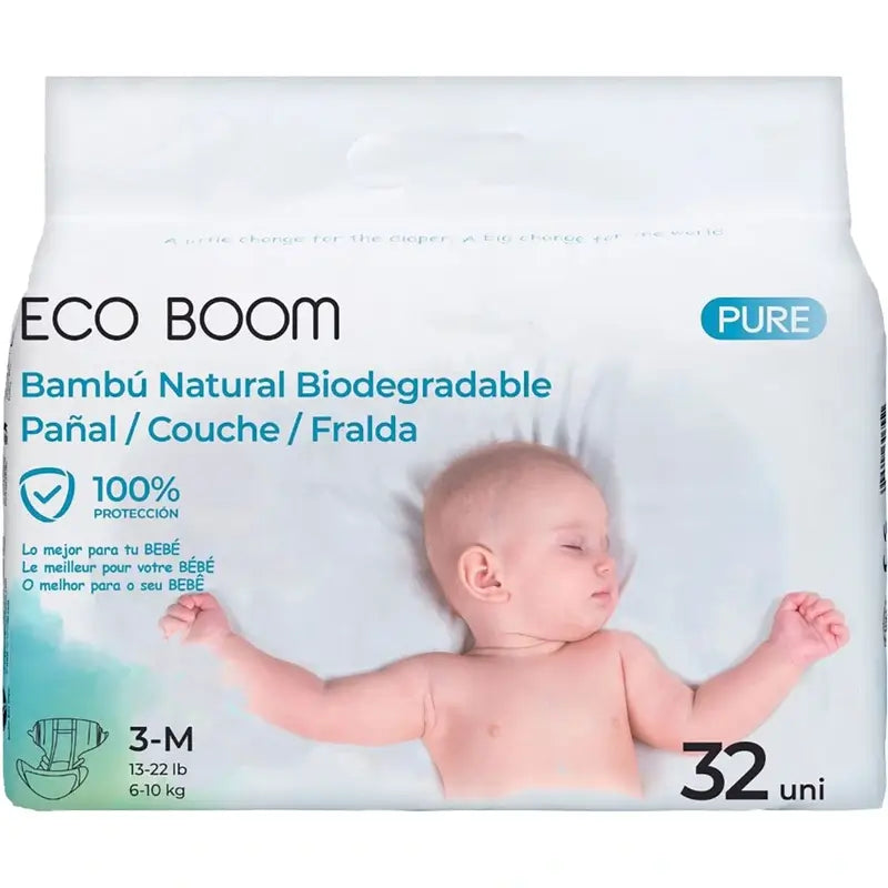 Couche en bambou pur Eco Boom Pure M 3, 32 pcs.