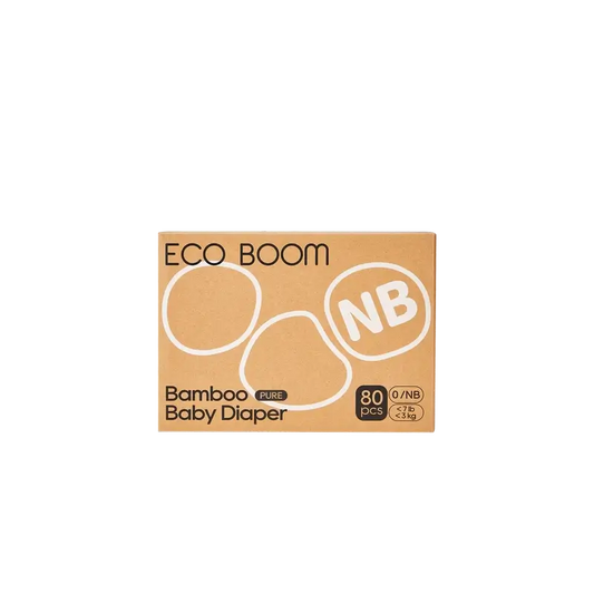 Couches ECO BOOM PURE 100% naturelles en bambou - Taille 0/NB (1-3 kg) - 80 pcs.