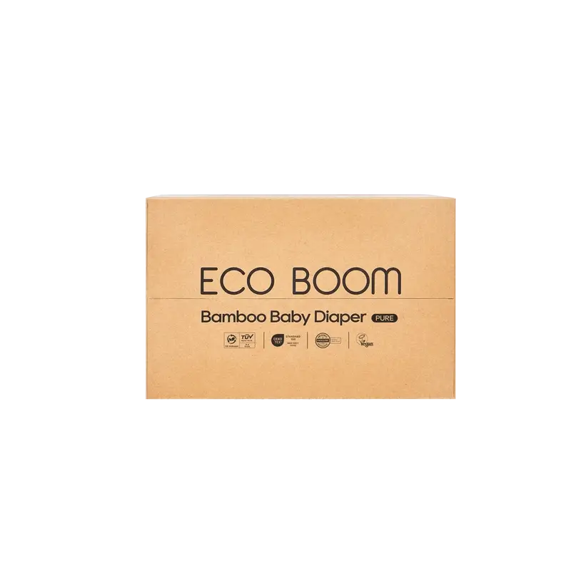 Couches ECO BOOM PURE 100% naturelles en bambou - Taille 0/NB (1-3 kg) - 80 pcs.