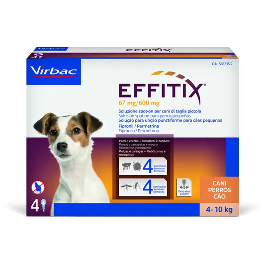 Effitix S Antiparasitaire Petits Chiens 4-10 Kg, 4 Pipettes