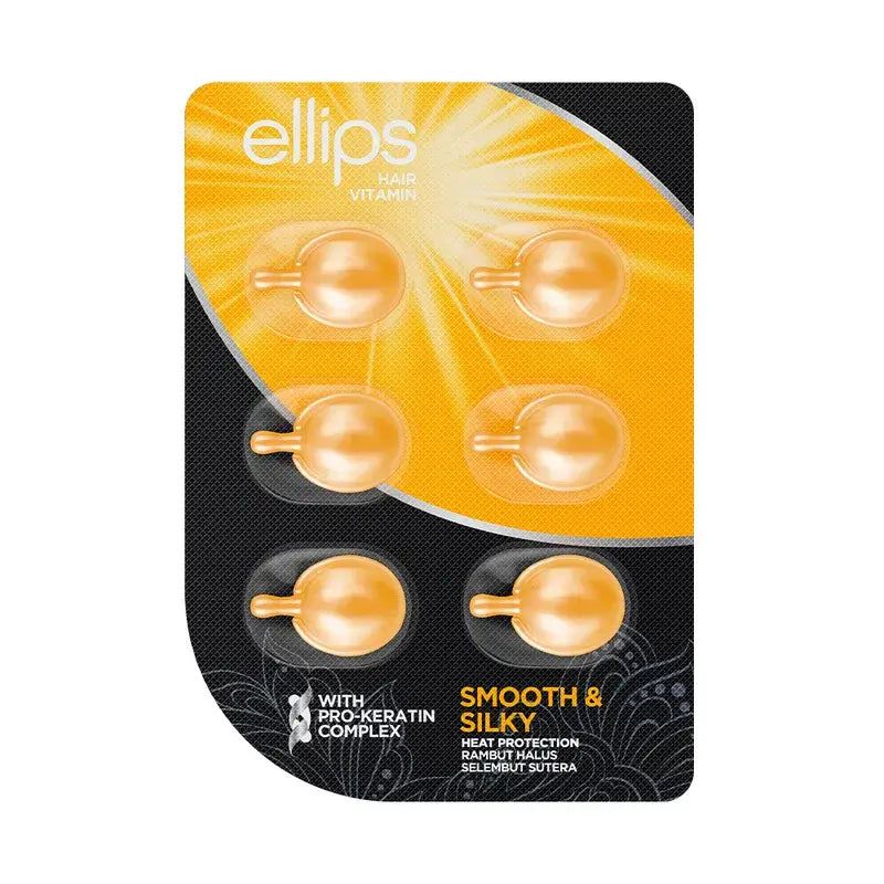 Ellips Pro-Keratin Yellow Hair Vitamin Pro-Smooth & Silky Hair , 6 capsules