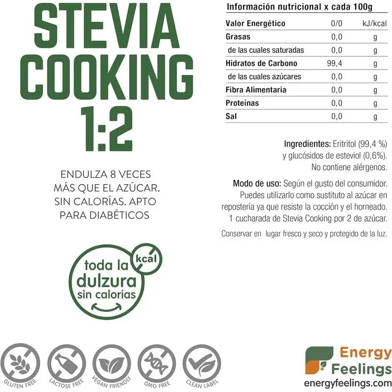 Energie Sentiments Stevia Cuisson 1:2 1Kg. Vegan Sg