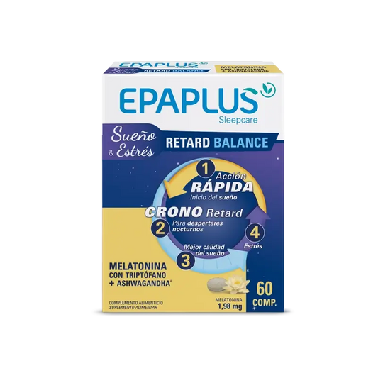 Epaplus Sleepcare Melatonin Retard Balance Avec Tryptophane, 30 grammes, 60 comprimés