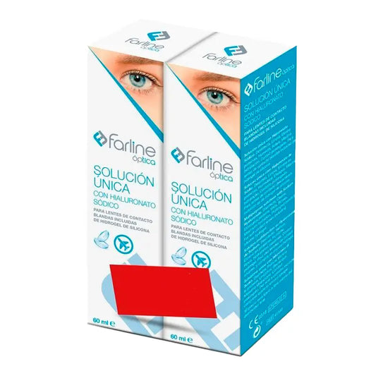 Farline Optica Solution Simple Avec Acide Hyaluronique, Pack 2 X60 Ml