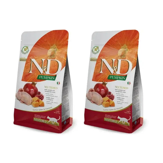 Farmina N&D Cat Pumpkin Neutered Quail 5Kg, nourriture pour chats, paquet de 2