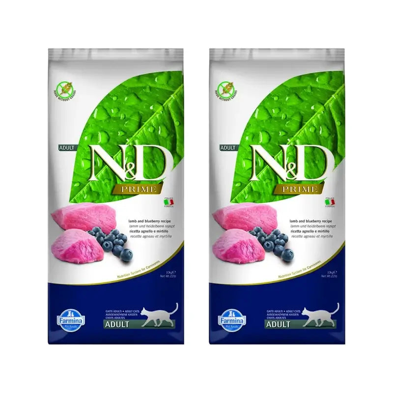 Farmina N&D Cat Prime Lamb 10Kg, nourriture pour chat, paquet de 2