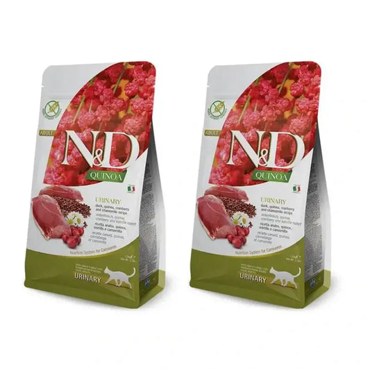 Farmina N&D Cat Quinoa Urinary Duck 5Kg, nourriture pour chat, paquet de 2