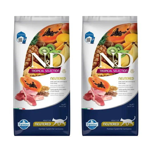 Farmina N&D Cat Tropical Selection Agneau castré 10Kg, paquet de 2