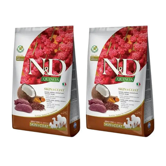 Farmina N&D Dog Quinoa Skin Coat Venison 7Kg, nourriture pour chien, paquet de 2