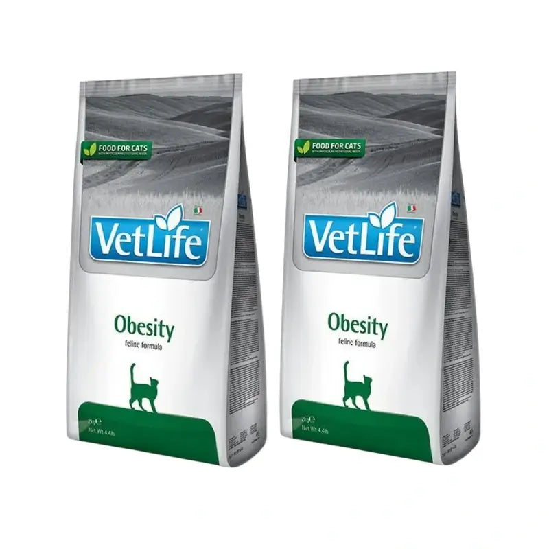 Farmina Vet Life Cat Obesity 5Kg, nourriture pour chats, paquet de 2