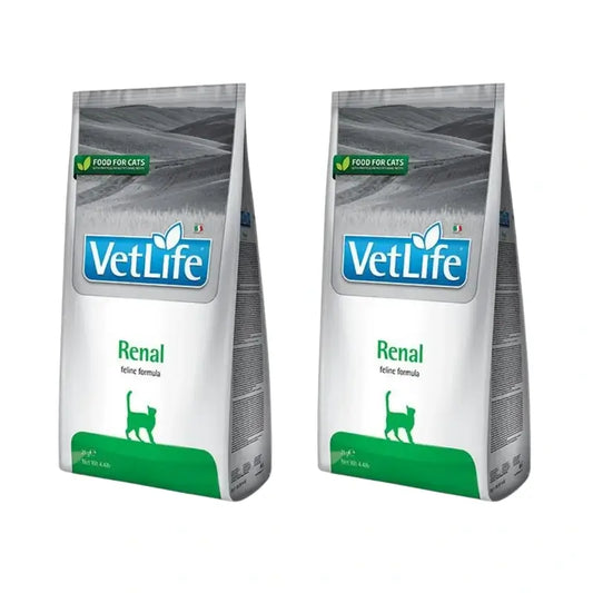 Farmina Vet Life Cat Renal 2Kg, nourriture pour chats, paquet de 2