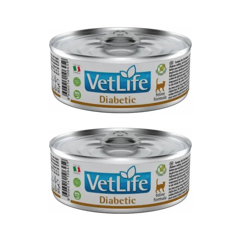 Farmina Vet Natural Diet Cat Diabetic 12X85Gr, nourriture humide pour chats, paquet de 2