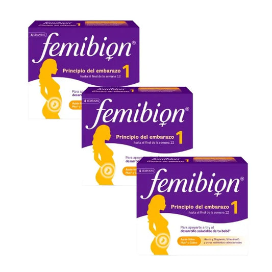 Femibion 1 Premier trimestre de grossesse, Semaines 1-12, Acide Folique Plus, 3X28 Comprimés