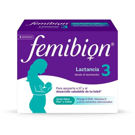 Femibion 3 Lactation Grossesse avec Acide Folique et Vitamines, 28 Comprimés