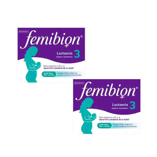 Femibion 3 Allaitement Grossesse avec Acide Folique et Vitamines, 2 x 28 Comprimés