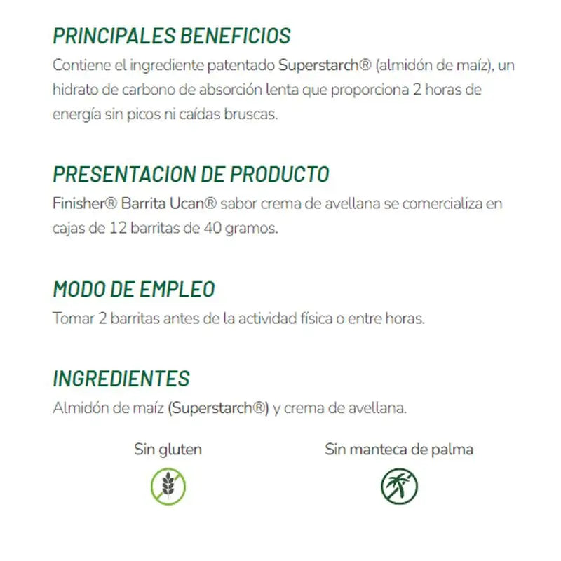 Finisher Barrita Ucan Crème Noisette, 40g x 12 unités
